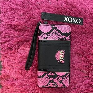 XOXO Vibrant Pink and Black Wallet